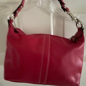 Hot pink soft leather coach bag